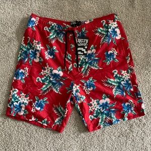 ALOHA Red Swim Trunks
